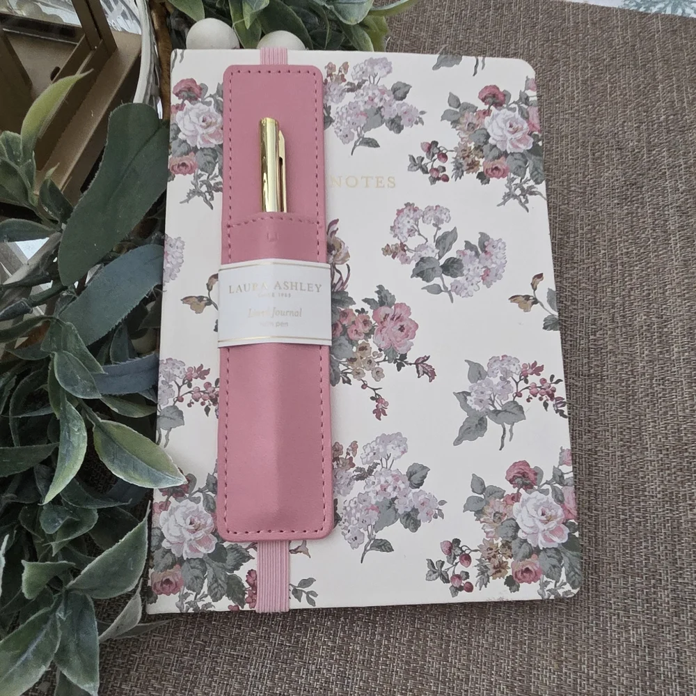 Laura Ashley Floral Journal with Pink Holder & Pen